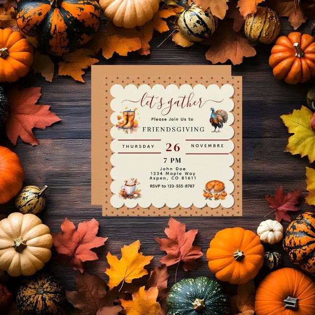 Invitation rassemblons-nous pour la fête de Thanksgiving des  (Créateur téléchargé)