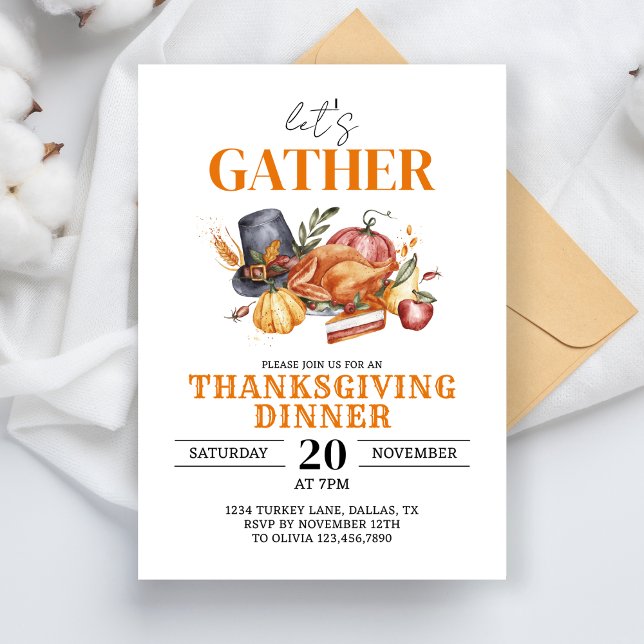 Invitation Rassemblons Thanksgiving Day Party Favor Thankful (Créateur téléchargé)
