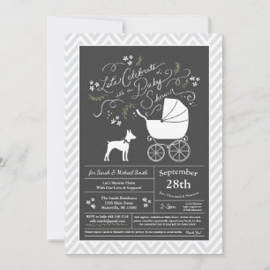 Invitation Rat Terrier Baby shower Neutre hommes