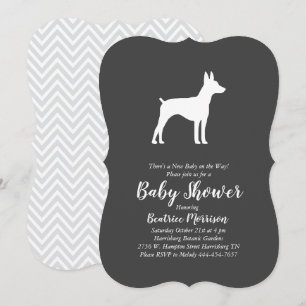Invitation Rat Terrier Chien Baby shower Sexe Neutre