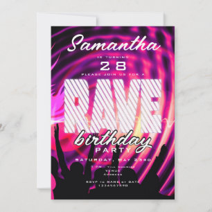 Invitation Rave EDM Clubbing Techno Music Anniversaire