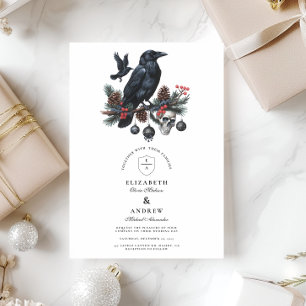 Invitation Raven Crâne gothique Mariage de vacances