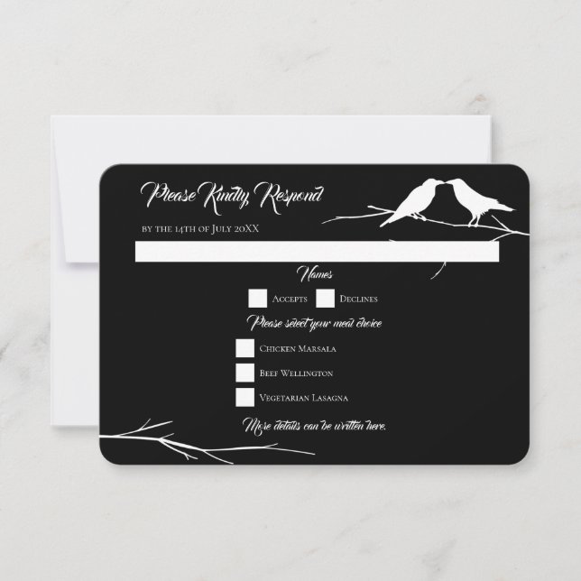 Invitation Ravens Mariage gothique (Devant)