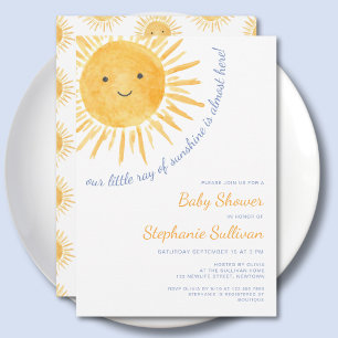 Invitation Ray of Sunshine Boy Baby shower
