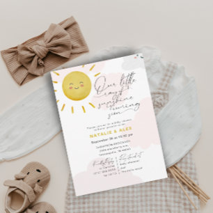 Invitation Ray of Sunshine Nuages Girl Baby shower
