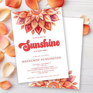 Invitation Ray of Sunshine Retro Baby shower Boho