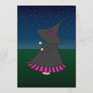 Invitation rayée d'anniversaire de Witchy Wendy