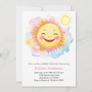Invitation Rayonnant Un Petit Rayon de Baby shower de fille s