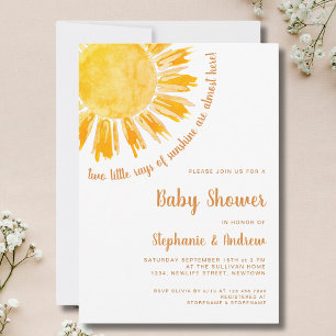 Invitation Rayons de soleil Couples Baby shower jumeaux