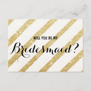 Invitation Rayure moderne d'or de brosse vous serez ma