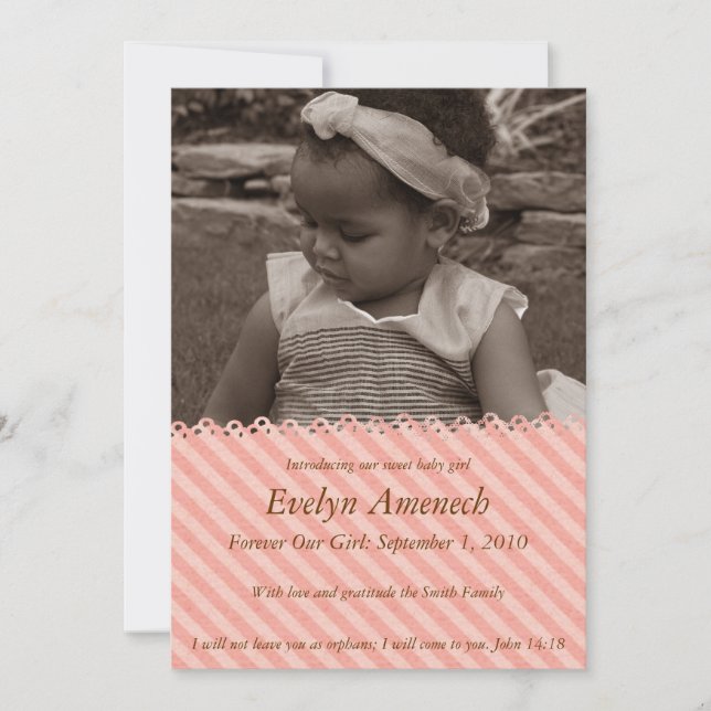 Invitation Rayure vintage : Bubblegum (Devant)