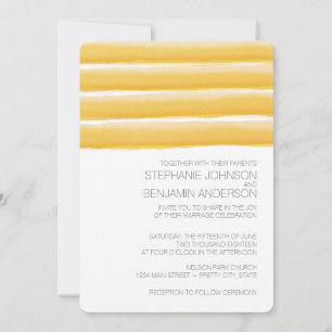 Invitation Rayures d'aquarelle jaune et gris Mariage