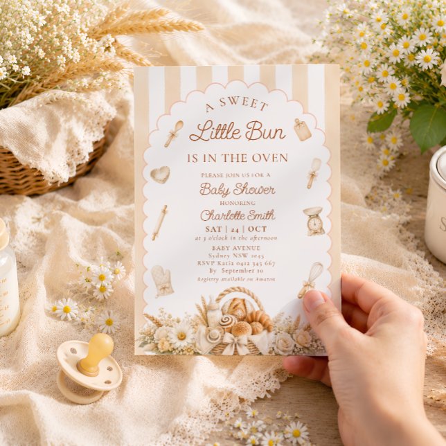 Invitation Rayures de bébé en route Baby Shower (Créateur téléchargé)