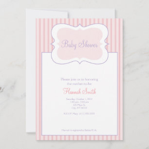 Invitation Rayures de sucrerie - baby shower pp