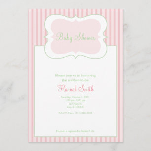 Invitation Rayures de sucrerie - généraliste de baby shower
