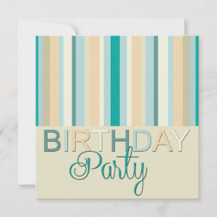 Invitation Rayures d'invitation de fête d'anniversaire