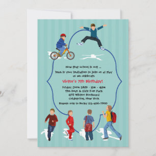Invitation Rayures Fin d'Année Scolaire