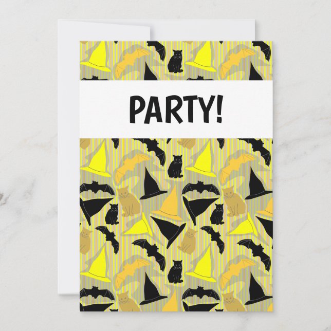 Invitation rayures Halloween ensorcelantes (Devant)