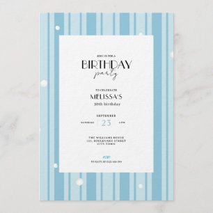 Invitation Rayures Hivernales Bleues - 30e Anniversaire