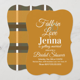 Invitation Rayures modernes de plaid de l'automne Mariage