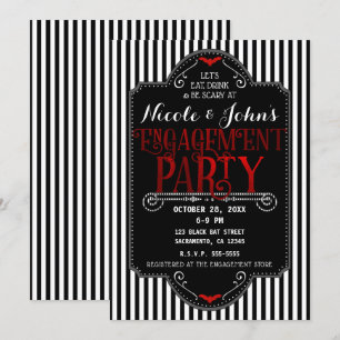 Invitation Rayures noires et blanches Fête de fiançailles got