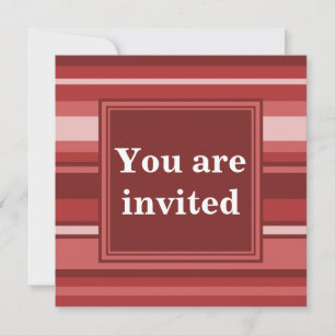 Invitation rayures rouges