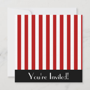Invitation Rayures Rouges et Blanches