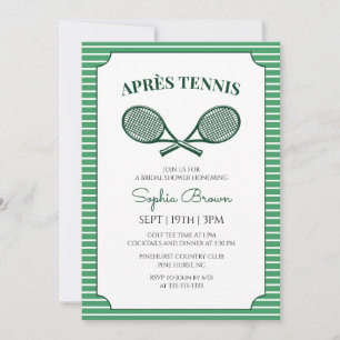 Invitation Rayures Vertes Après-Tennis Baby Shower Mariée