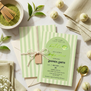 Invitation Rayures Vertes Arch t'aime tellement Matcha Baby S