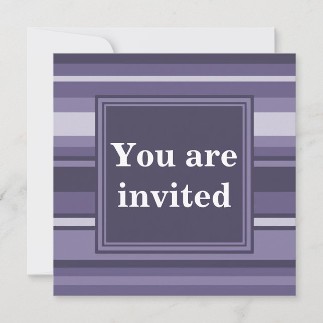 Invitation Rayures violettes de cuir monogramme (Devant)