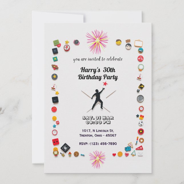 Invitation Reach for the Stars Motivational Birthday Card (Devant)