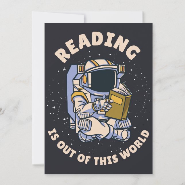 Invitation Reading Is Out Of This World (Devant)