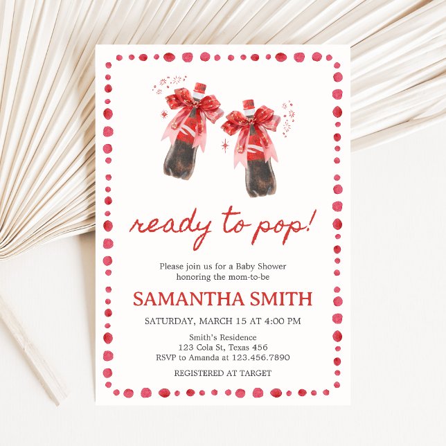 Invitation Ready to Pop Baby Shower  (She's Ready to Pop Cola Baby Shower Invitation)