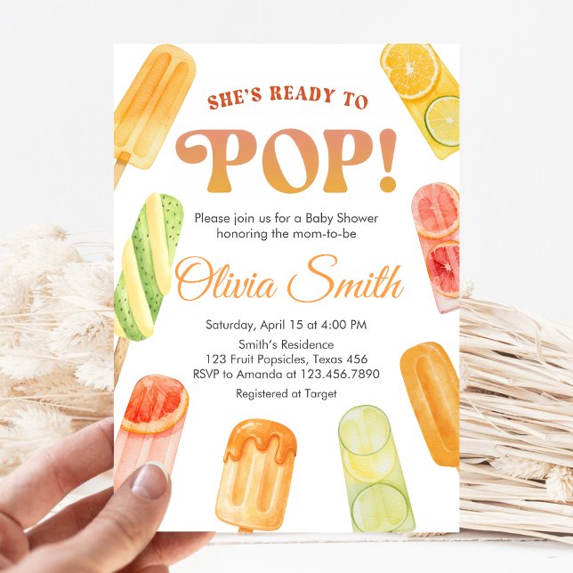 Invitation Ready to Pop Popsicle Baby Shower (Popsicle Summer Baby Shower Invitation)