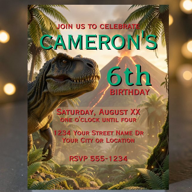 Invitation Realistic Dinosaur T-Rex Birthday Party (Créateur téléchargé)