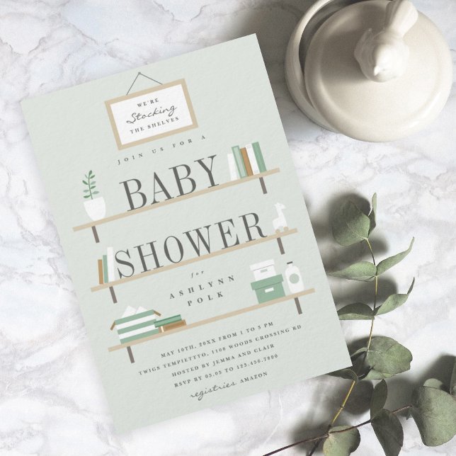 Invitation Réapprovisionner les étagères shower de bébé (Créateur téléchargé)