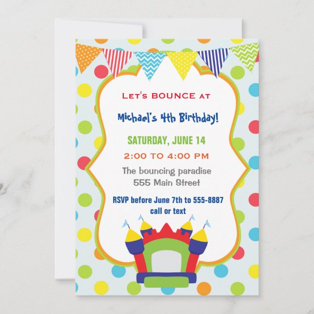 Invitation Rebondissement du rebond de partie d'anniversaire (Devant)