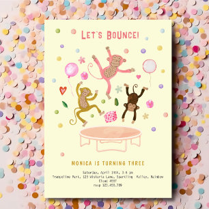 Invitation Rebondissons sauter singes anniversaires de enfant