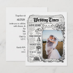 Invitation récente pour un mariage dans un journal