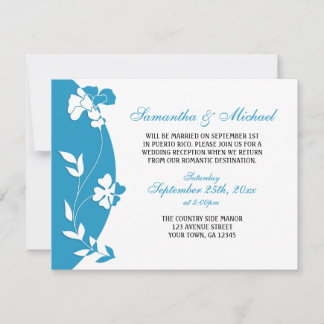 Invitation Réception Abstraite Floral Blue SEULEMENT Invitati