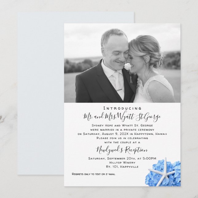 Invitation Réception Annonce Photo Jardin de Bord de Mer Uniq (Devant / Derrière)