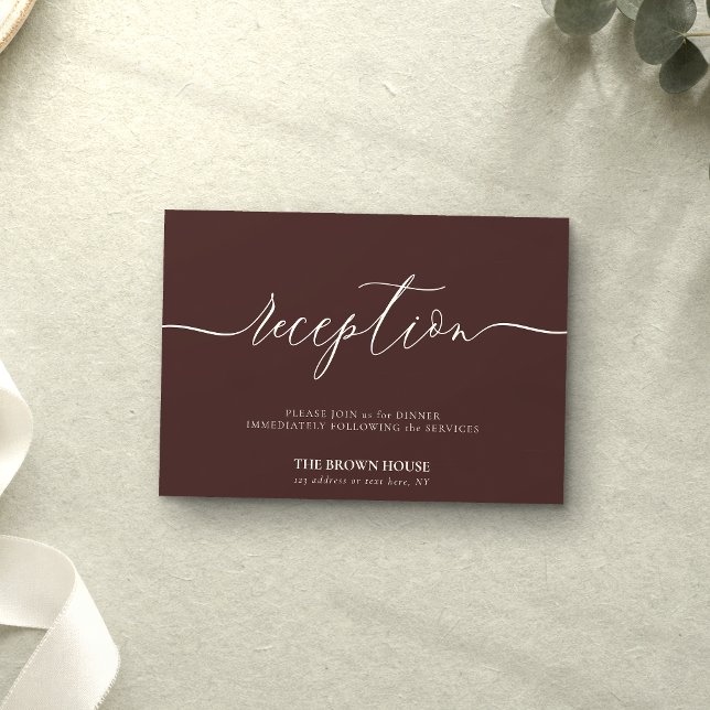 Invitation Réception après dîner Brun chocolat (Créateur téléchargé)