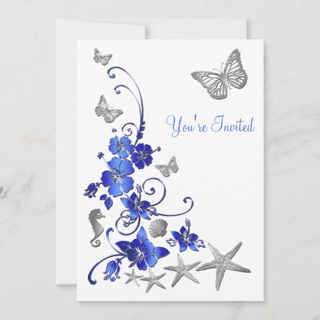 Invitation Réception après mariage Tropical Beach Thème Invit (Devant)