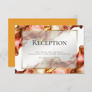 Invitation RÉCEPTION   Aquarelle Abstraite Couleurs d'automne
