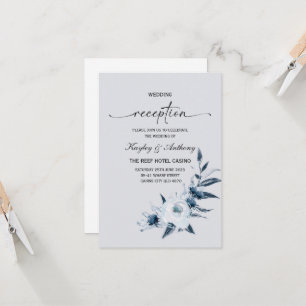 Invitation Réception Argent et Bleu Royal