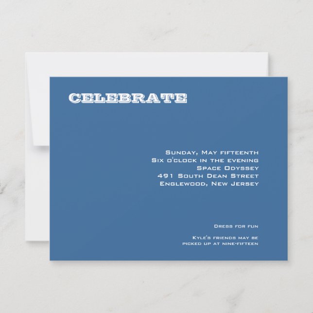Invitation Réception Ashton Bar Mitzvah (Devant)