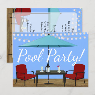 Invitation Réception au bord de la piscine extérieure