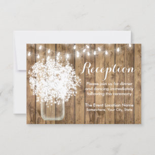Invitation Réception aux Lumières Rustiques de Gypsophile et