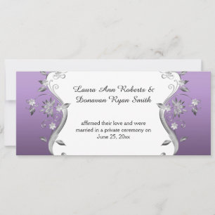 Invitation Réception avec des tourbillons de fleurs argentées