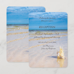 Invitation Réception Beach Waves Seashell